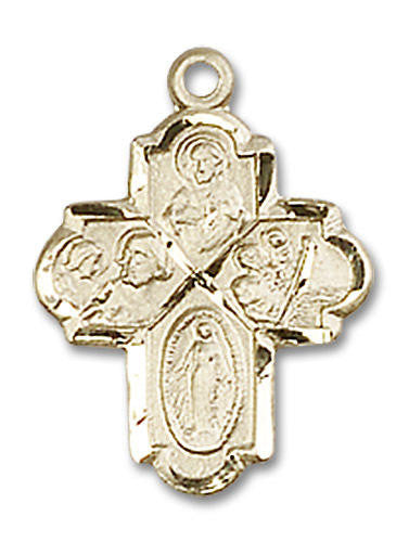 4-Way Medal - 14kt Gold 3/4 x 1/2 Pendant 0047