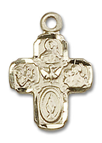 4-Way Medal - 14kt Gold 5/8 x 3/8 Pendant 5688