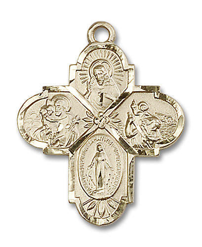 4-Way Medal - 14kt Gold Pendant 2 Sizes