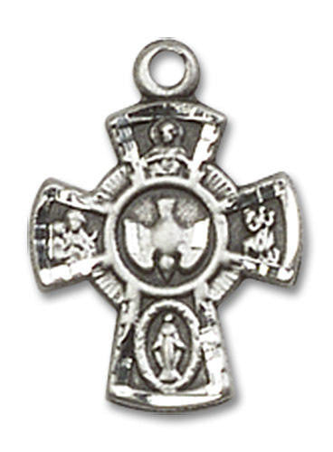 5-Way Holy Spirit Medal - Sterling Silver 5/8 x 3/8 Pendant 3145SS