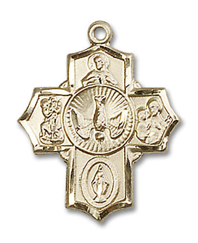 5-Way Medal - 14kt Gold 7/8 x 3/4 Pendant 2090