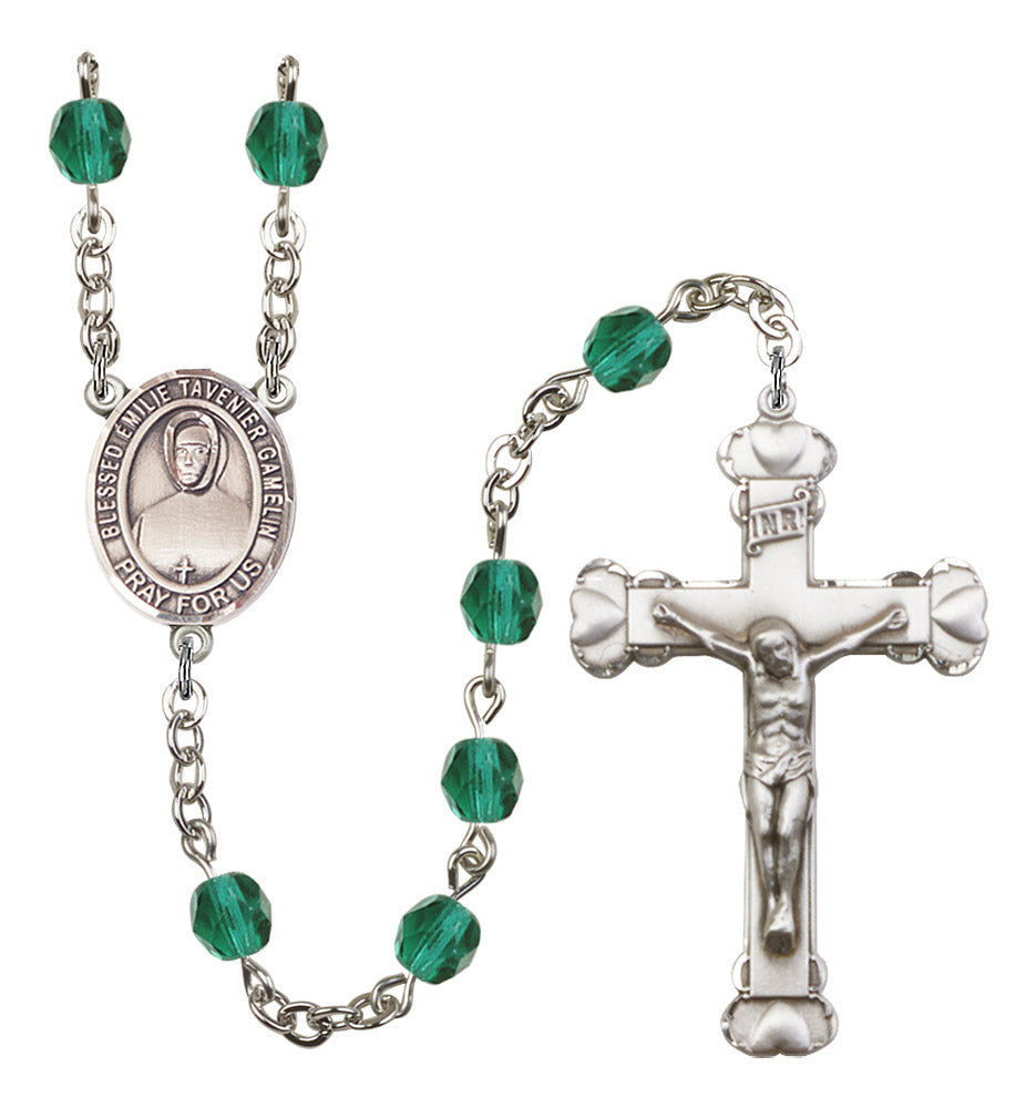 Blessed Emilie Tavernier Gamelin Rosary - 6MM Fire Polished Beads (8437SS)