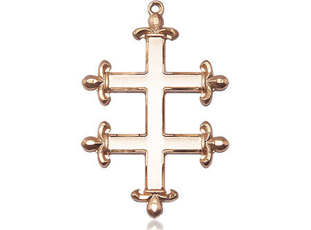 Cross of Lorraine Pendant - 14kt Gold (2 Sizes)