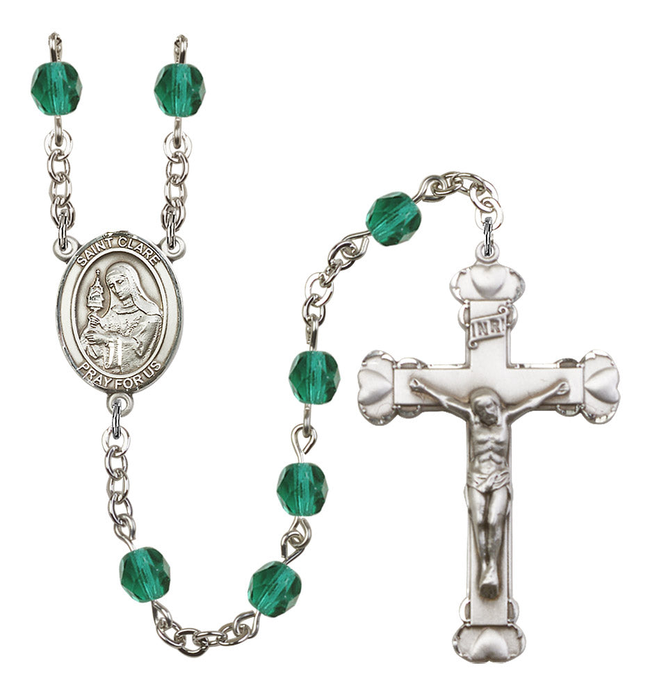 St. Clare of Assisi Rosary - 6MM Fire Polished Beads (8028SS)