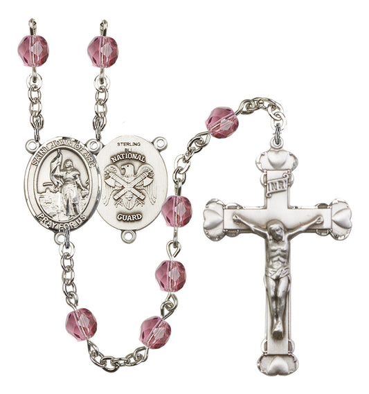 St. Joan of Arc / National Guard Rosary - 6MM Fire Polished Beads (8053S5)