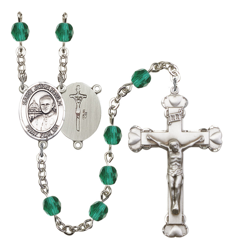 St. John Paul II Rosary - 6MM Fire Polished Beads (8234SS)