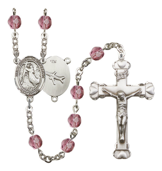 St. Joseph of Cupertino Rosary - 6MM Fire Polished Beads (8057SS)