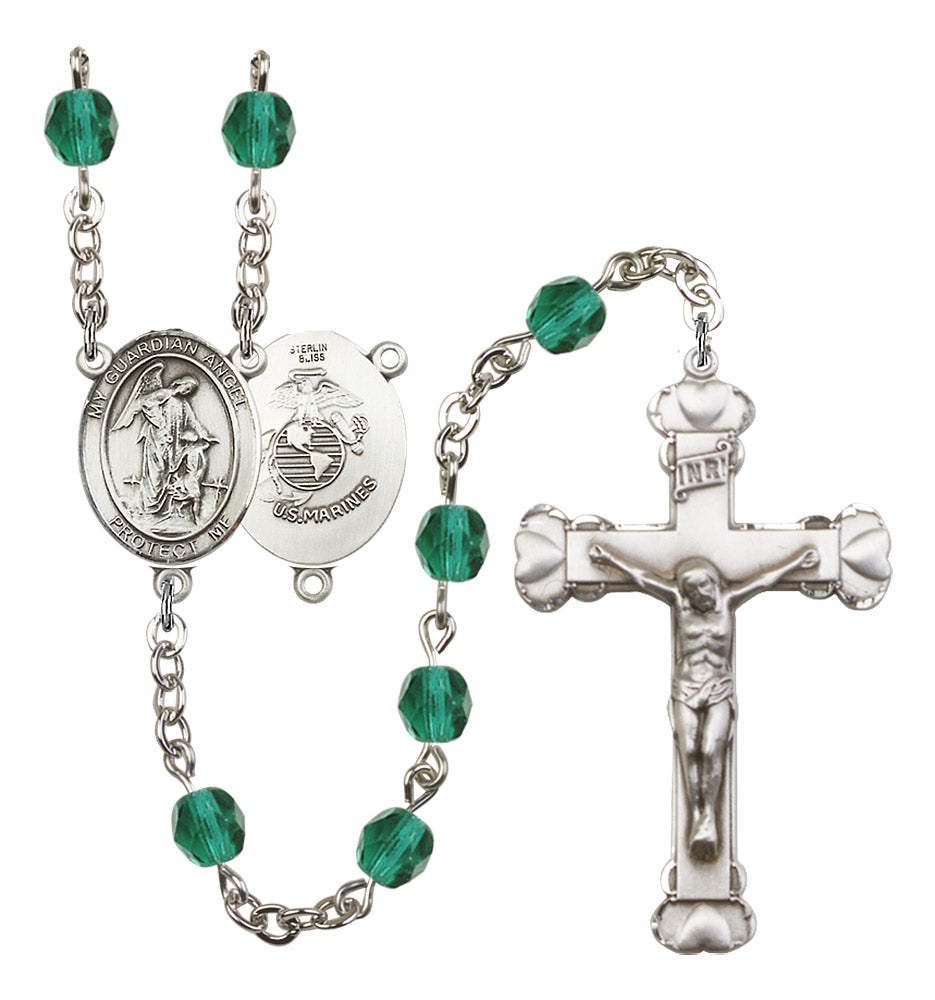 Guardian Angel / Marine Corp Rosary - 6MM Fire Polished Beads (8118S4)