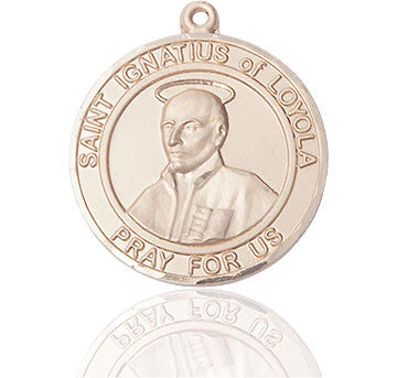 St. Ignatius of Loyola Medal - 14kt Gold Round Pendant