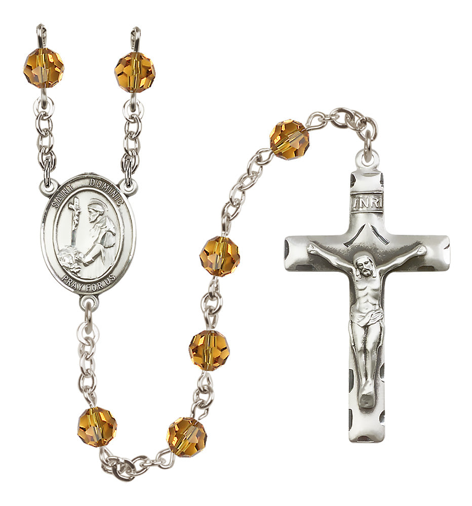 St. Dominic De Guzman Sterling Silver Rosary - 10 Color Options (8030/0644)