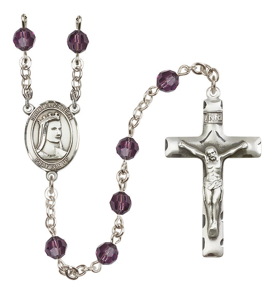 St. Elizabeth of Hungary Sterling Silver Rosary - 10 Color Options (8033/0644)