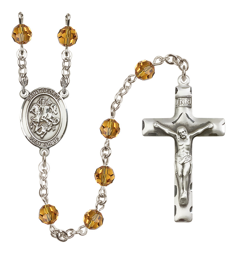 St. George Sterling Silver Rosary - 10 Color Options (8040/0644)