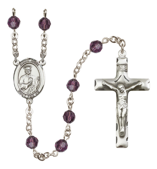 St. Jude Thaddeus Sterling Silver Rosary - 10 Color Options (8060/0644)