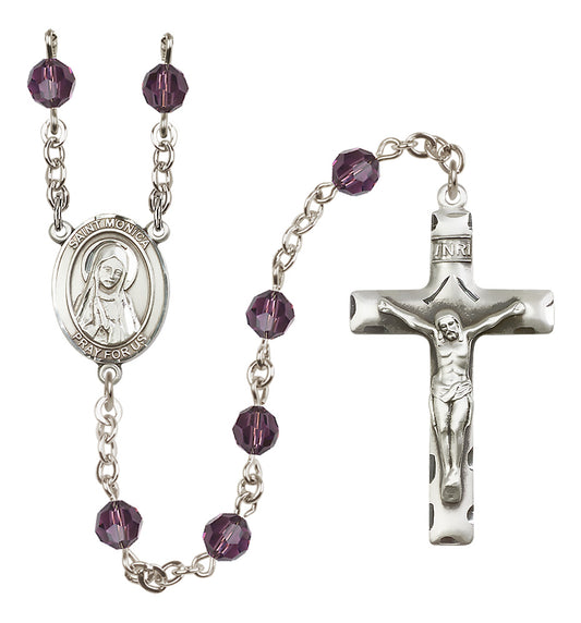 St. Monica Sterling Silver Rosary - 10 Color Options (8079/0644)