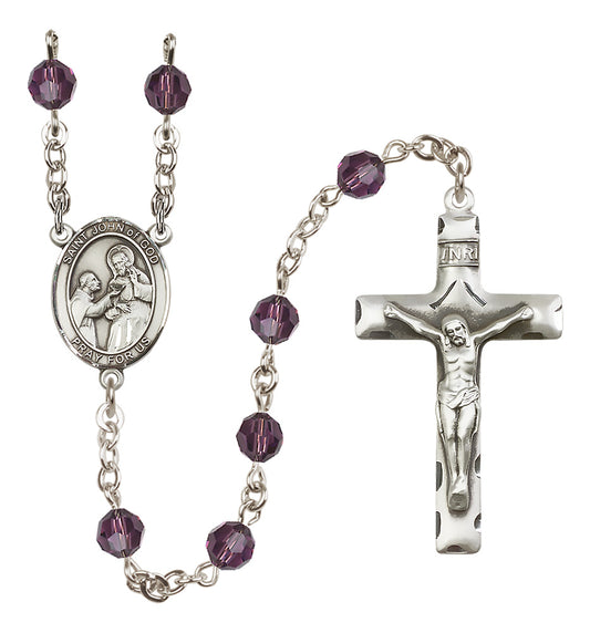 St. John of God Sterling Silver Rosary - 10 Color Options (8112/0644)