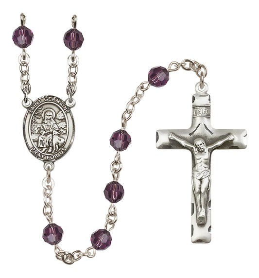 St. Germaine Cousin Sterling Silver Rosary - 10 Color Options (8211/0644)
