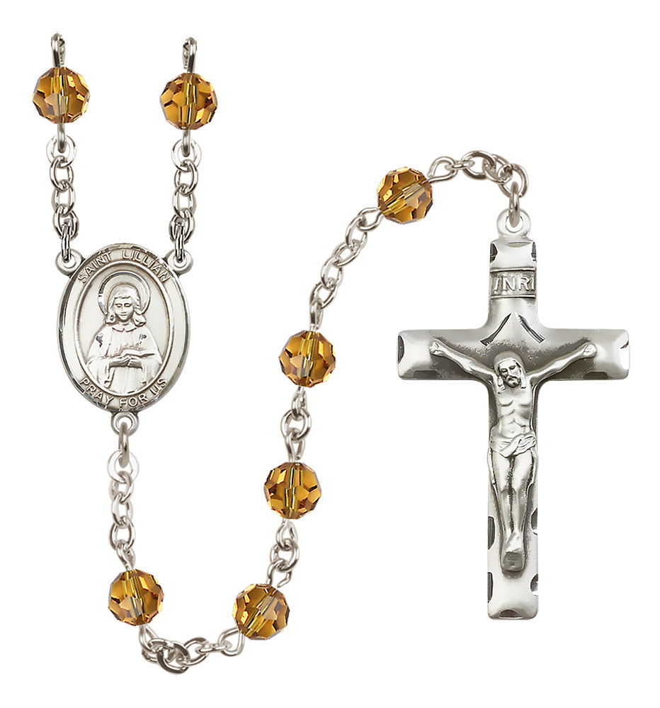 St. Lillian Sterling Silver Rosary - 10 Color Options (8226/0644)