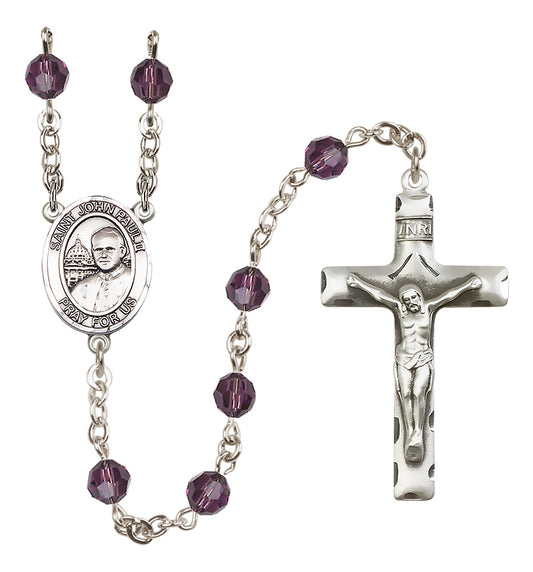 Pope John Paul II Sterling Silver Rosary - 10 Color Options (8234/0644)