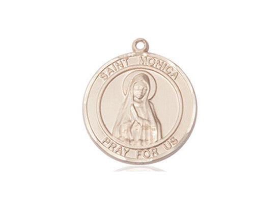 St. Monica Round Medal - 14kt gold