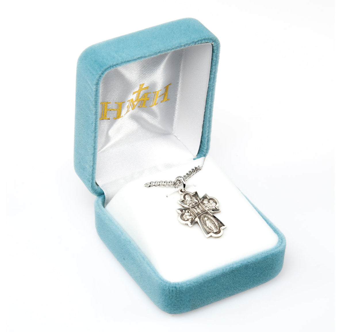 5-Way Holy Spirit Necklace - Sterling Silver 0.9" x 0.6" Pendant on 18" Stainless Chain (S140718)