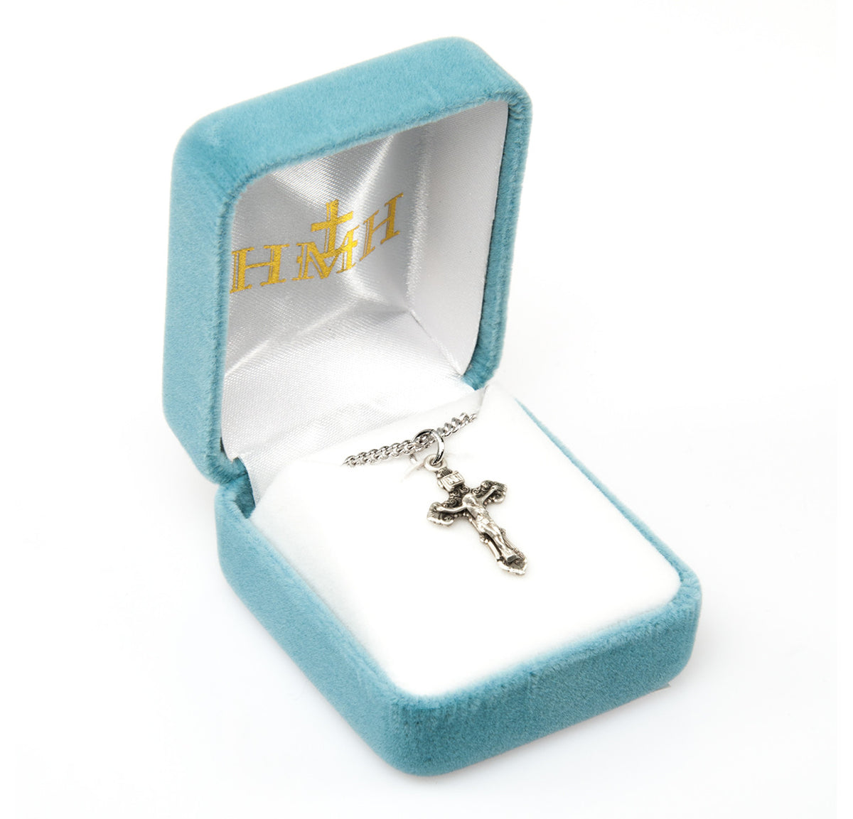 Fancy Filigree Crucifix Necklace - Sterling Silver Pendant On 18" Stainless Steel Chain (S188918)