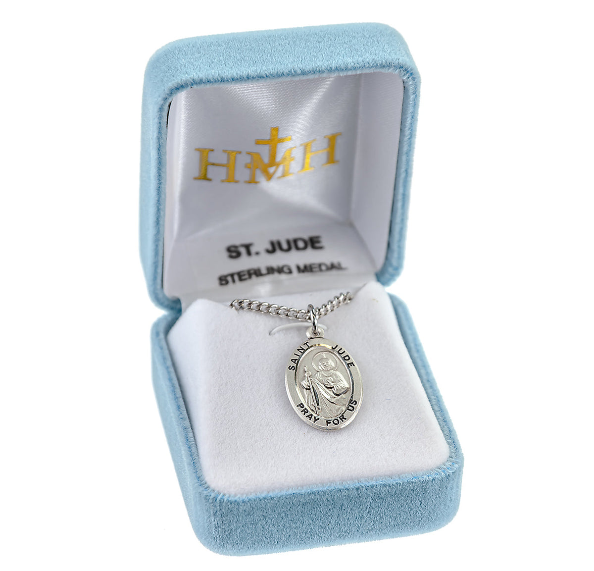 St. Jude Necklace - Sterling Silver Medal on 20" Stainless Chain (S930020)