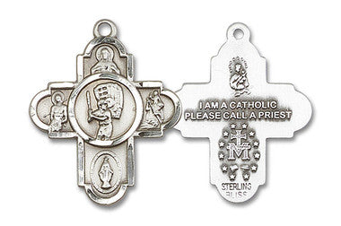 Baseball 5-Way Medal - Sterling Silver 1 1/8" x 1 5/8" Pendant (5740SS)