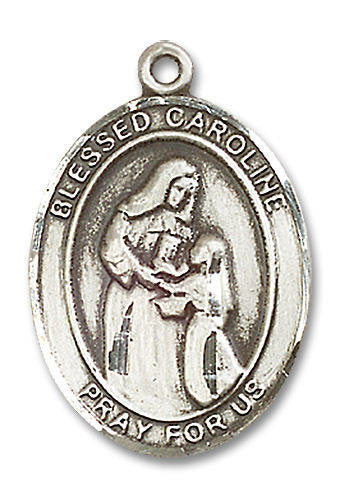 Blessed Caroline Medal - Sterling Silver Oval Pendant 3 Sizes