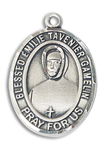 Blessed Emilie Tavernier Gamelin Medal - Sterling Silver Oval Pendant 2 Sizes