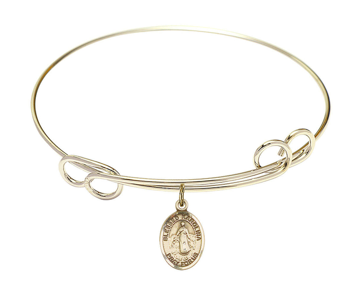 Blessed Karolina Kozkowna Double Loop Bangle Bracelet - Gold-Filled Charm 9283GF