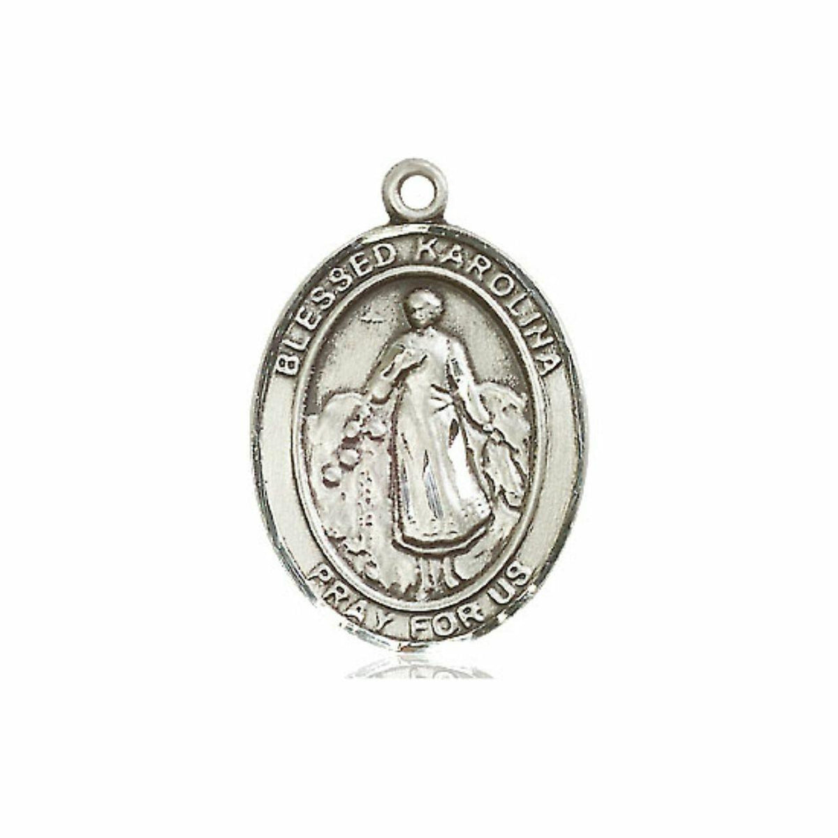 Blessed Karolina Medal - Sterling Silver Oval Pendant 3 Sizes