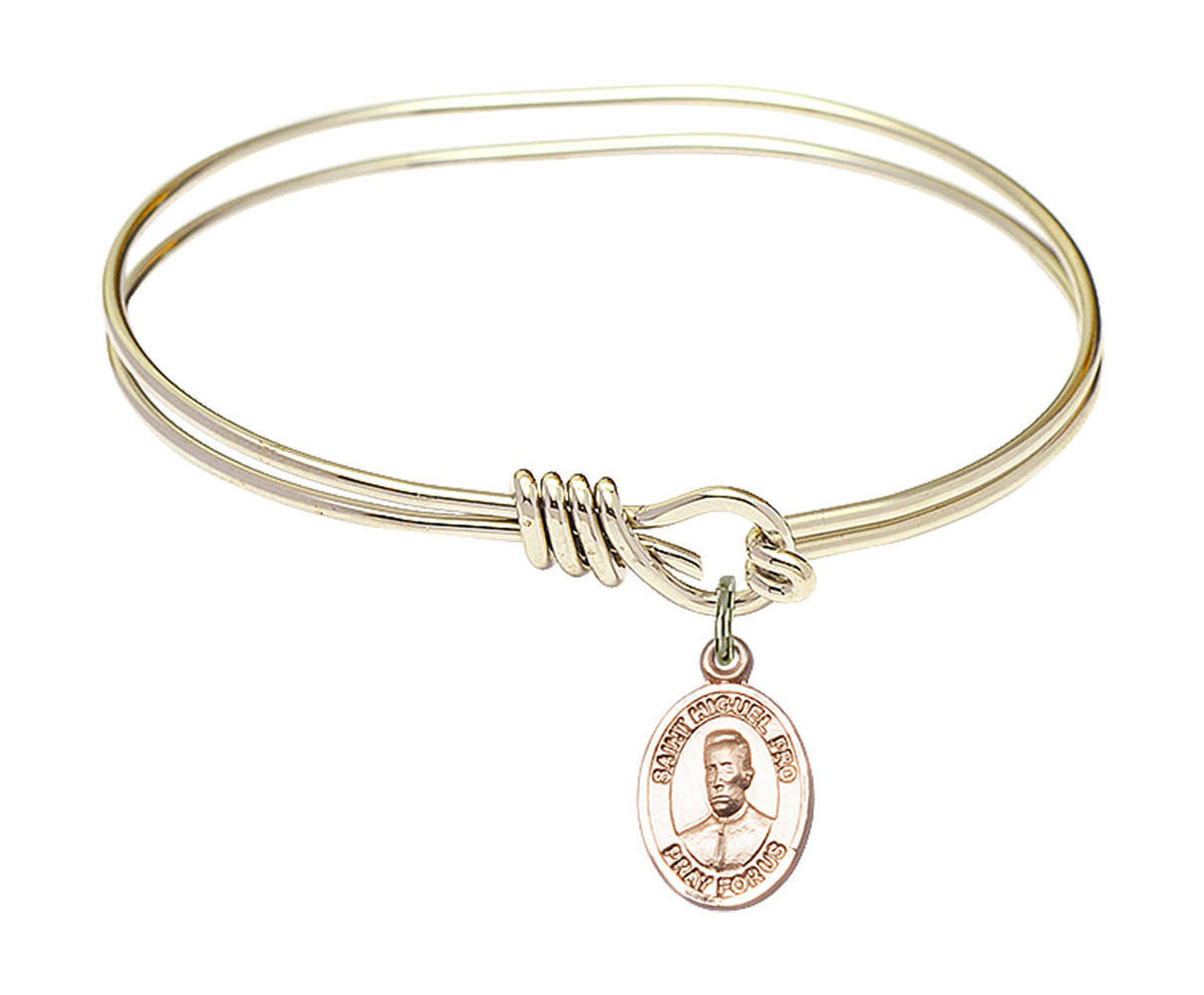 Blessed Miguel Pro Eye Hook Bangle Bracelet - Gold-Filled Charm 9389GF