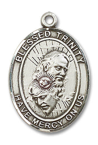 Blessed Trinity Medal - Sterling Silver Oval Pendant 3 Sizes