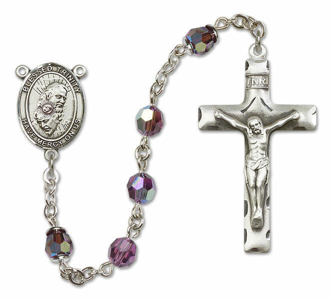 Blessed Trinity Sterling Silver Rosary - 16 Color Options 8249/0644