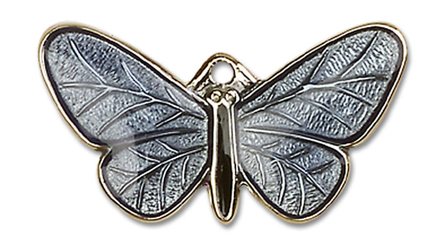 Blue Butterfly Pendant - 14kt Gold 1250