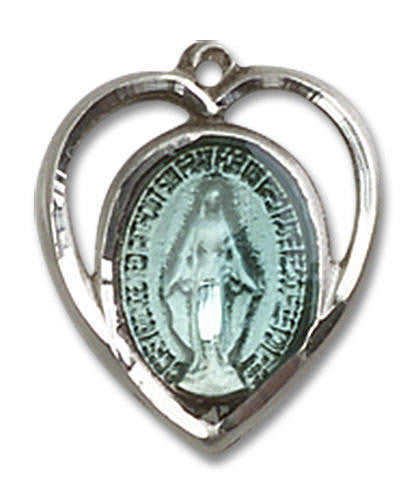 Blue Cut Out Miraculous Pendant - Sterling Silver 5/8 x 1/2 4125ESS