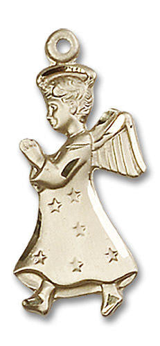 Boy Guardian Angel Pendant - 14kt Gold 1 x 1/2 5915