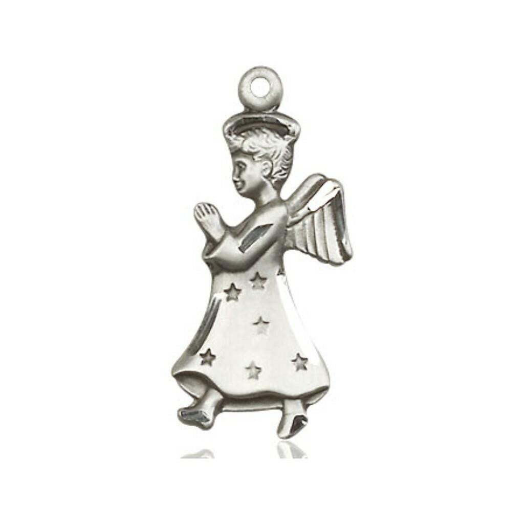 Boy Guardian Angel Pendant - Sterling Silver 1 x 1/2 5915SS