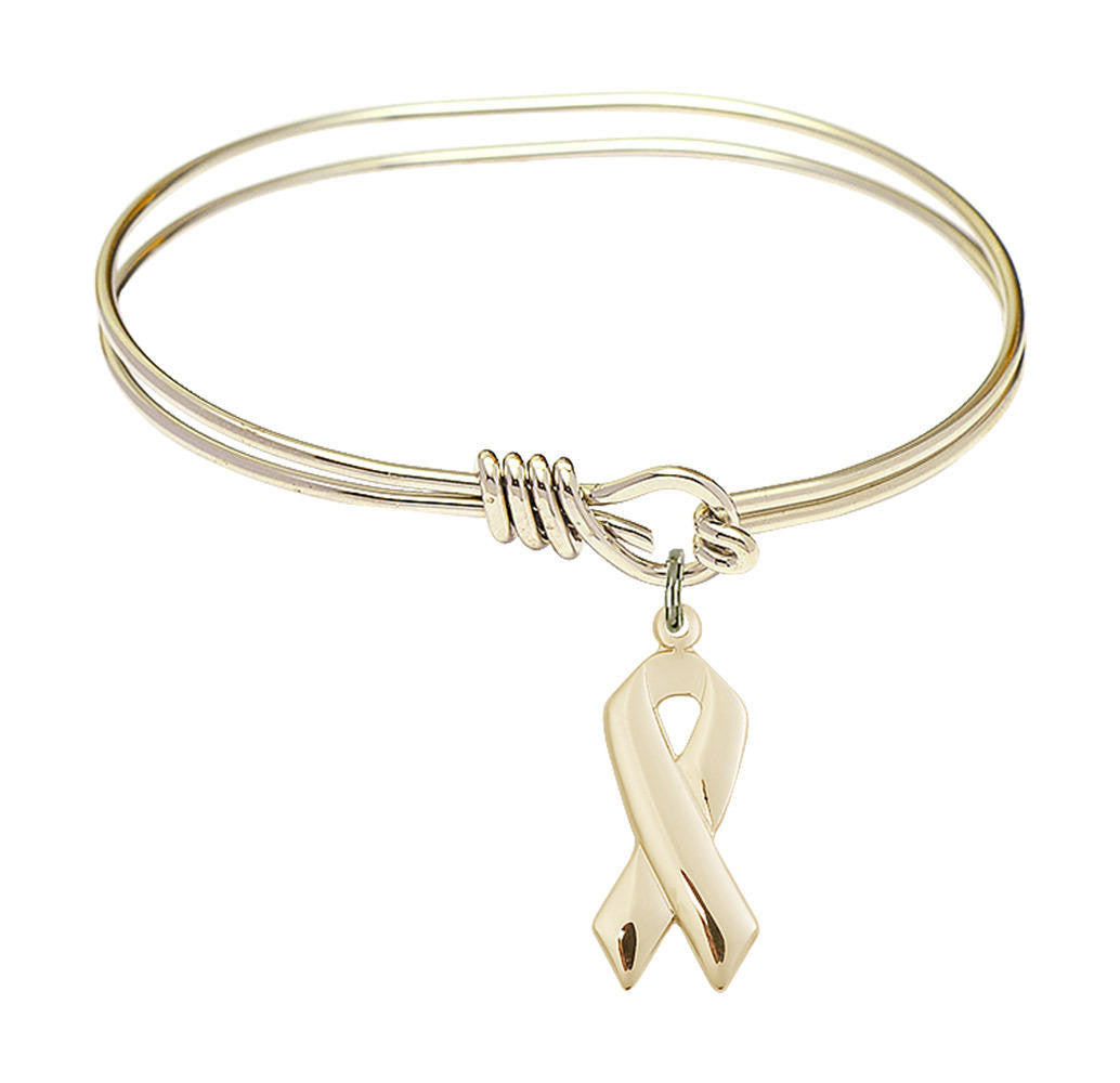 Cancer Awareness Eye Hook Bangle Bracelet - Gold-Filled Charm 5150GF