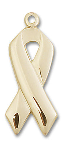 Cancer Awareness Pendant - 14kt Gold 7/8 x 3/8 5150