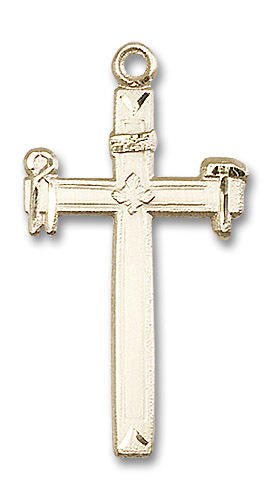 Carpenter Cross Pendant - 14kt Gold 1 3/8 x 3/4 2394