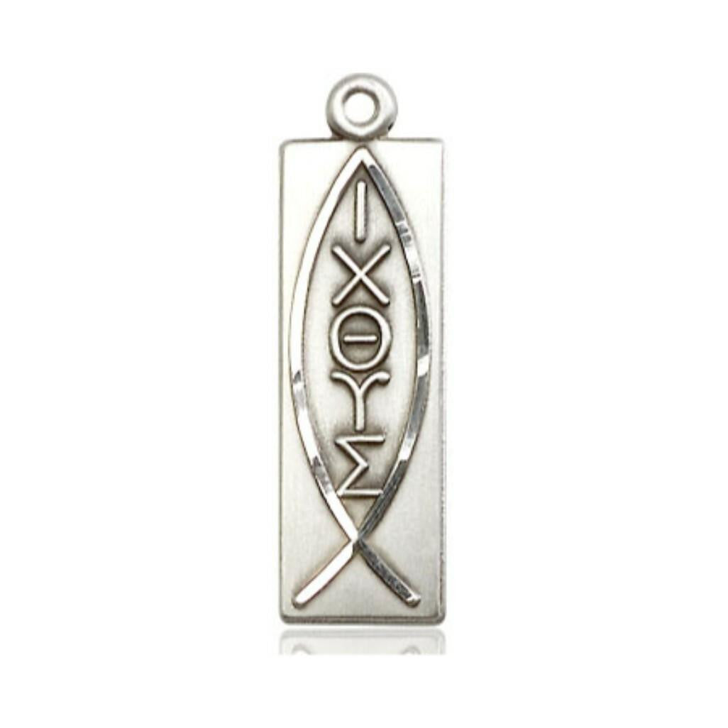 Christian Fish Pendant - Sterling Silver 1 1/8 x 1/4 4220SS