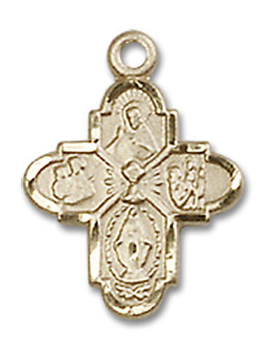 Communion Chalice 5-Way Medal Charm - 14kt Gold Pendant 0843