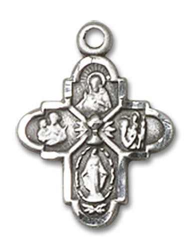 Communion Chalice 5-Way Medal Charm - Sterling Silver Pendant 0843SS
