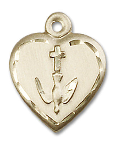 Confirmation Heart Pendant - 14kt Gold 5/8 x 1/2 0891