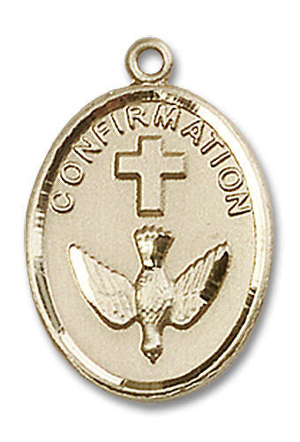 Confirmation Medal - 14kt Gold Oval Pendant 2 Sizes