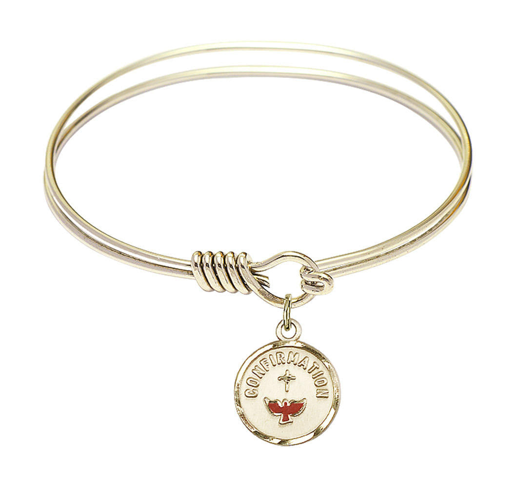 Confirmation Round Eye Hook Bangle Bracelet - Gold-Filled Charm - 6.25 Inch 0601XGF