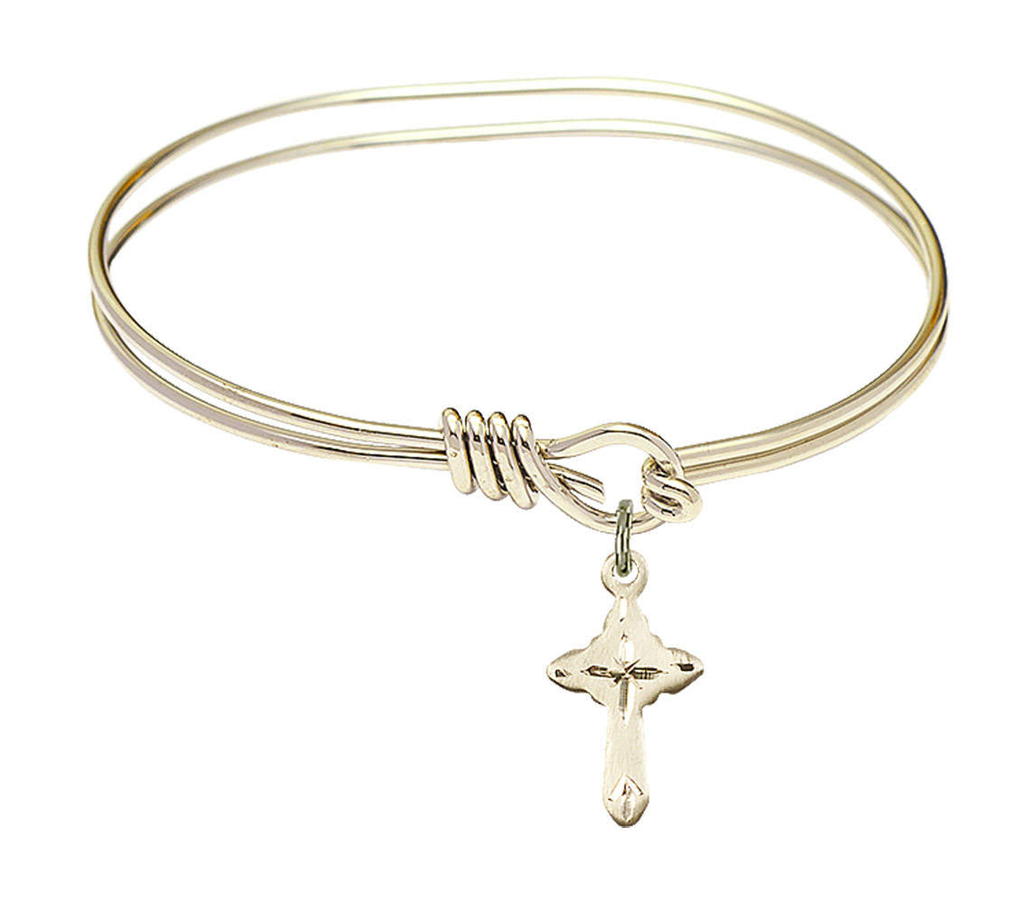 Cross Eye Hook Bangle Bracelet - Gold-Filled Charm 2525GF
