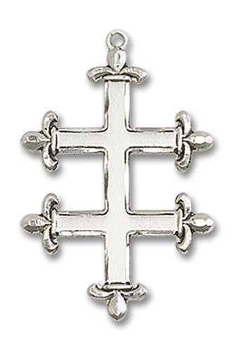 Cross of Lorraine Pendant - Sterling Silver 2 Sizes