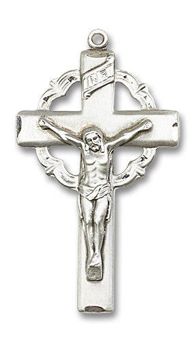 Crown Crucifix Pendant - Sterling Silver 1 5/8 x 1 0640SS